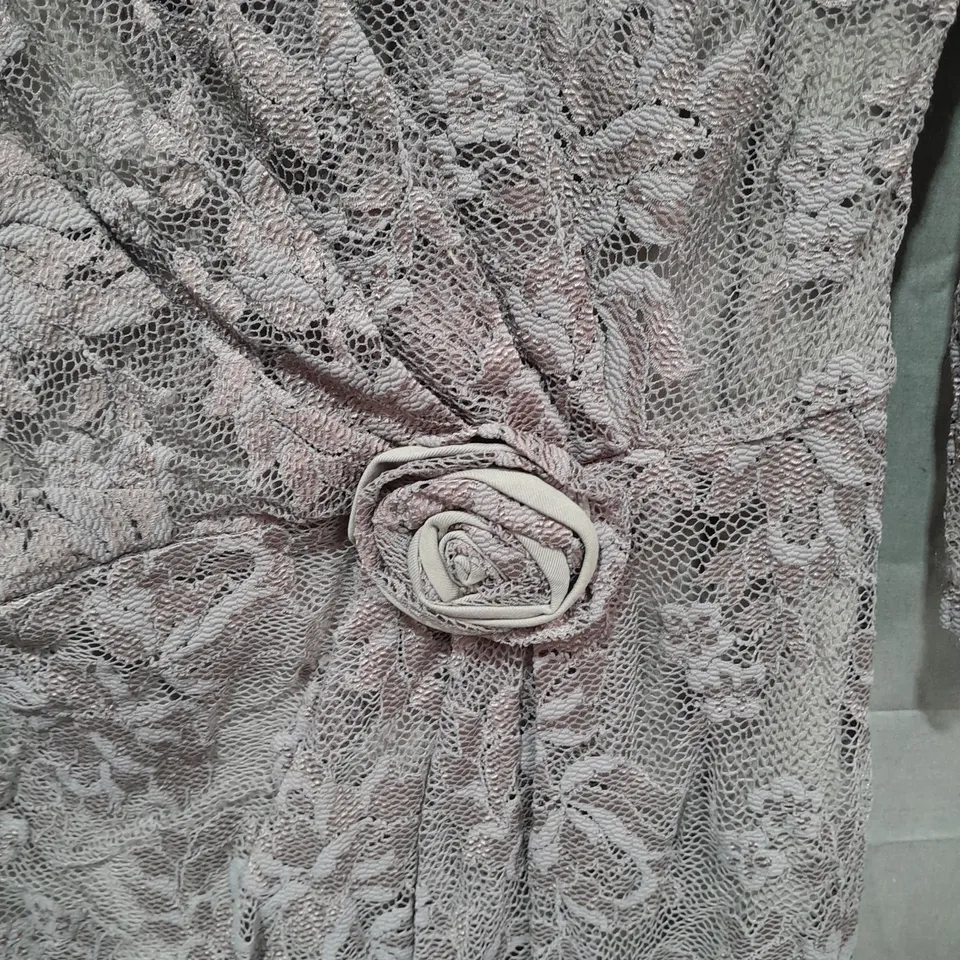 OLVIS GREY LACE HALF SLEEVE DRESS - 4