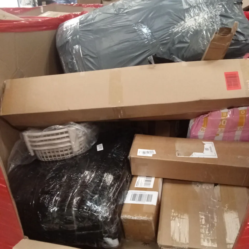 PALLET OF ASSORTED HOUSEHOLD GOODS AND PRODUCTS TO INCLUDE; CHAIR MATS ETC