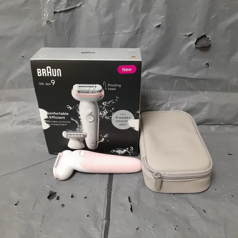 BRAUN - SILK-EPIL 9 WITH LADY SHAVER HEAD & TRIMMER COMB 9-030 WHITE/FLAMINGO