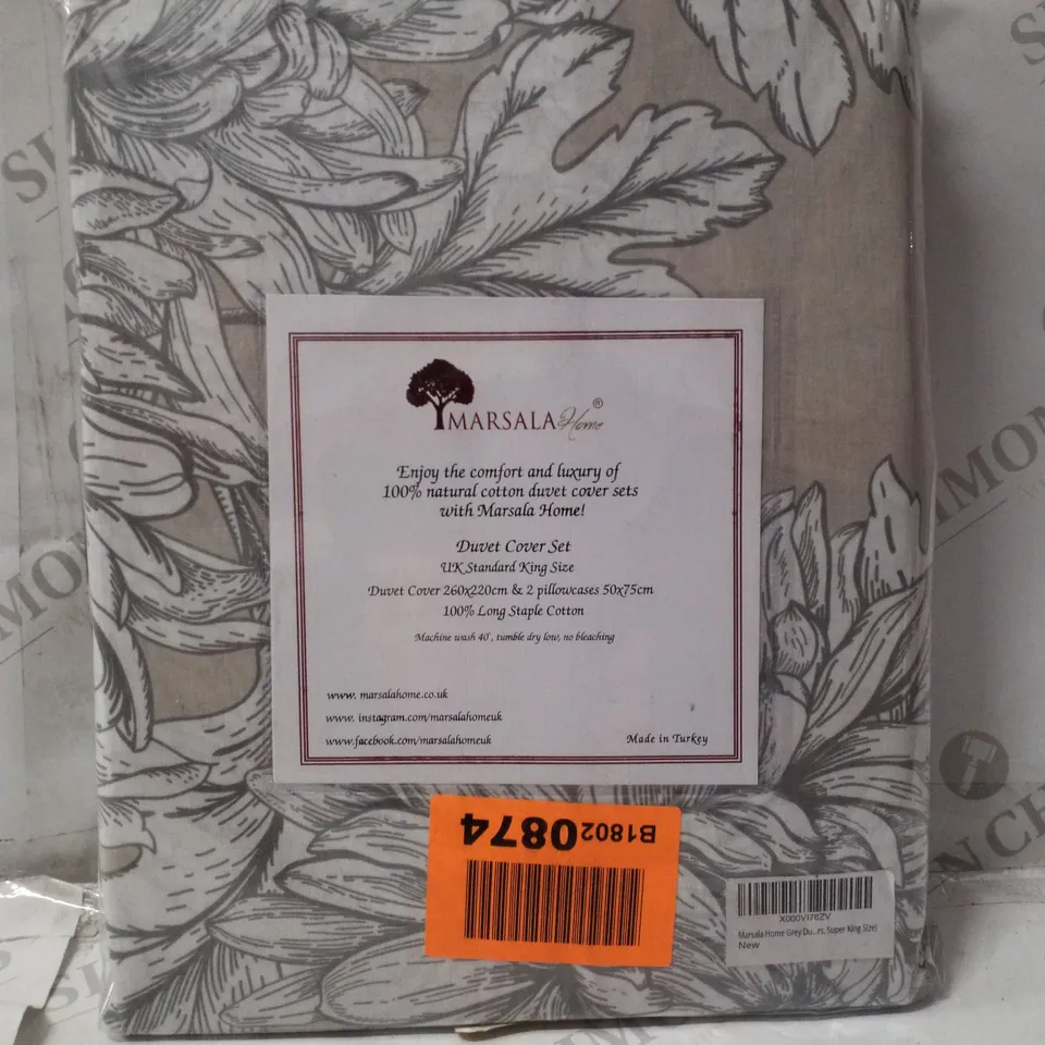 MARSALA HOME QUEENSBURY DUVET COVER SET SIZE: SUPER KING 