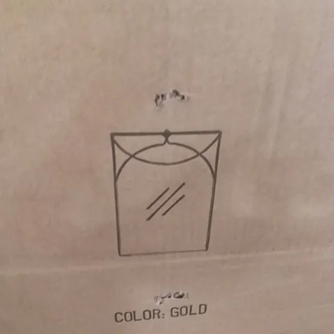 Boxed living and home wall mirror gold