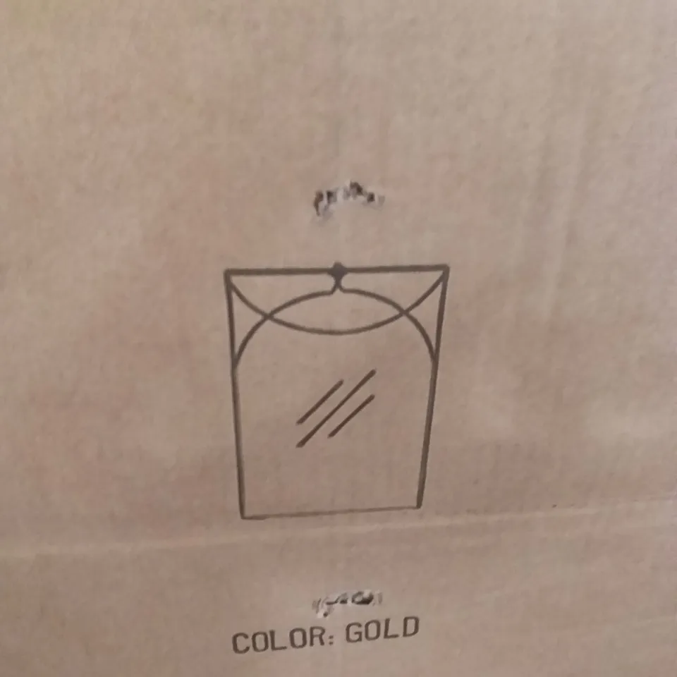 Boxed living and home wall mirror gold