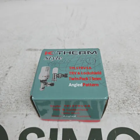 K-THERM STYLE TRV & LOCKSHIELD TWIN PACK 15MM ANGLED PATTERN