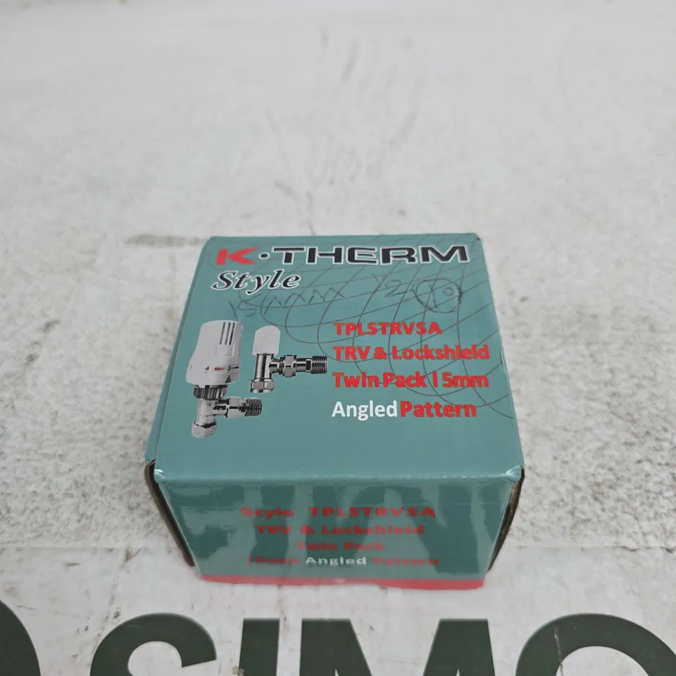 K-THERM STYLE TRV & LOCKSHIELD TWIN PACK 15MM ANGLED PATTERN