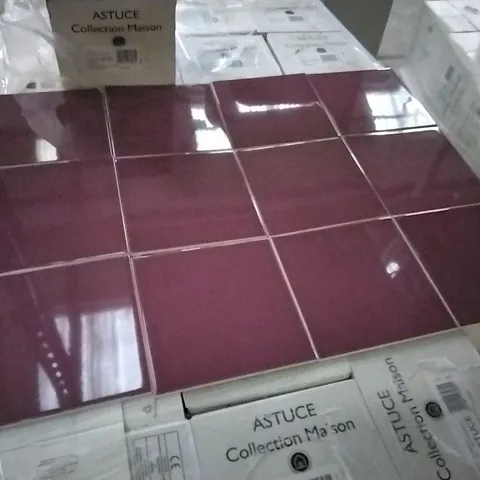 PALLET OF 96 BOXES OF 25 BRAND NEW BRIL VIOLET ASTUCE 20x20cm TILES - EACH PACK COVERS APPROXIMATELY 1M² (TOTAL APPROX. 96 Sq.Metres)