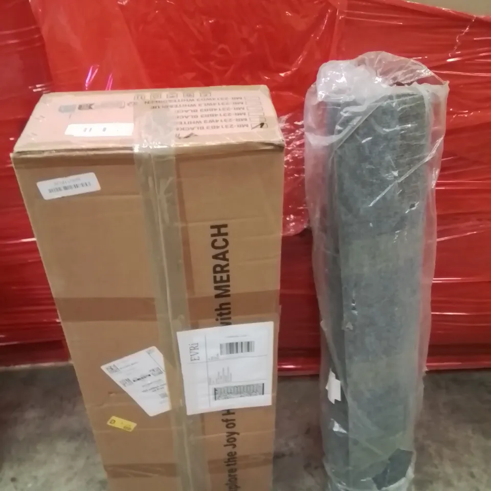PALLET OF ASSORTED HOUSEHOLD GOODS AND PRODUCTS TO INCLUDE;AREA RUG,AB MACHINE 