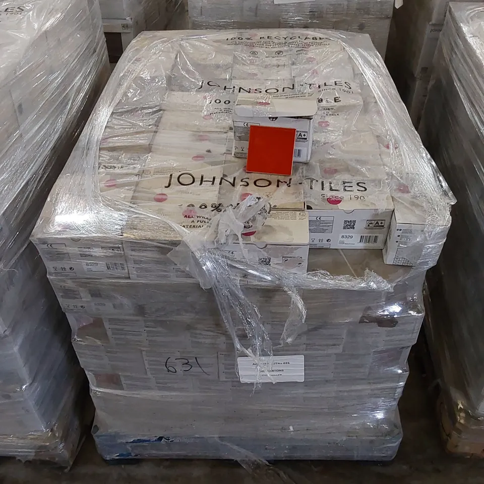 PALLET TO CONTAIN APPROX 300 X PACKS OF JOHNSON TILES UTOPIA ORANGE GLAZED TILES - 25 TILES PER PACK // TILE SIZE: 100 X 100 X 6.5mm