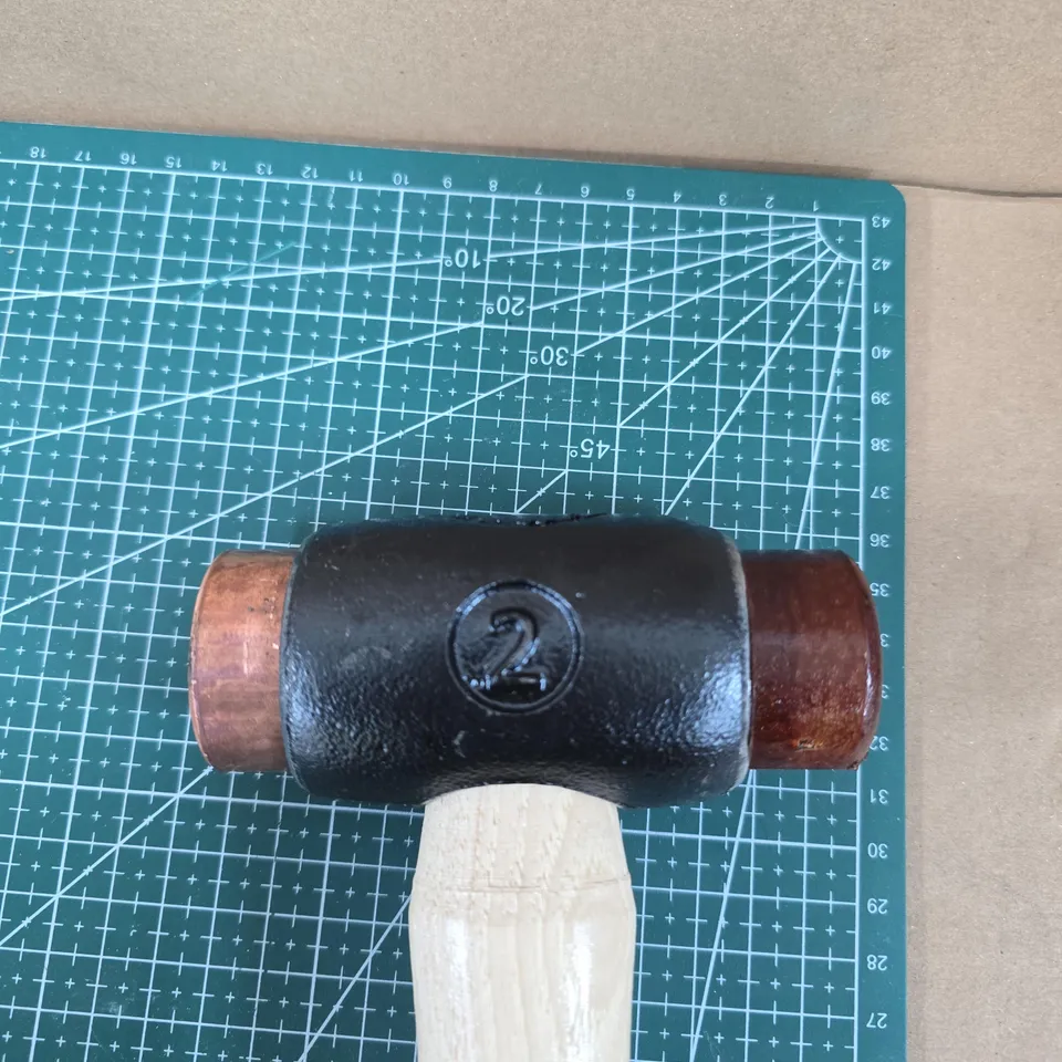 THOR HAMMER – WOODEN-HANDLED DECORATIVE HAMMER, MADE IN ENGLAND COPPER AND WOOD HEADS 