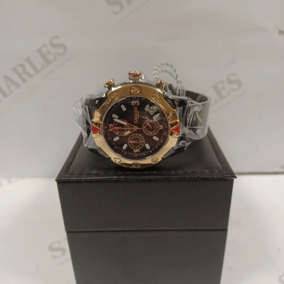 GAMAGES OF LONDON LIMITED EDITION HAND ASSEMBLED MECHANICAL QUARTZ INDUSTRIAL BLACK RRP £825