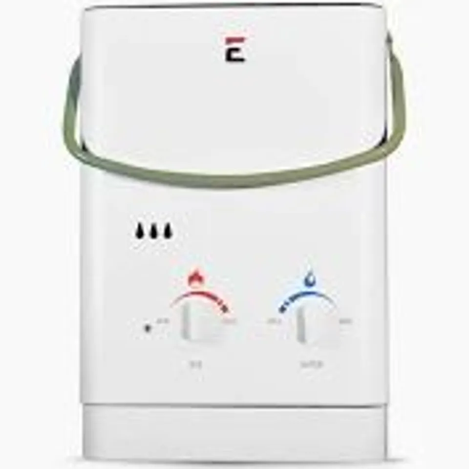 BOXED ECCOTEMP CELS PORTABLE TANKLESS WATER HEATER, 37MBAR