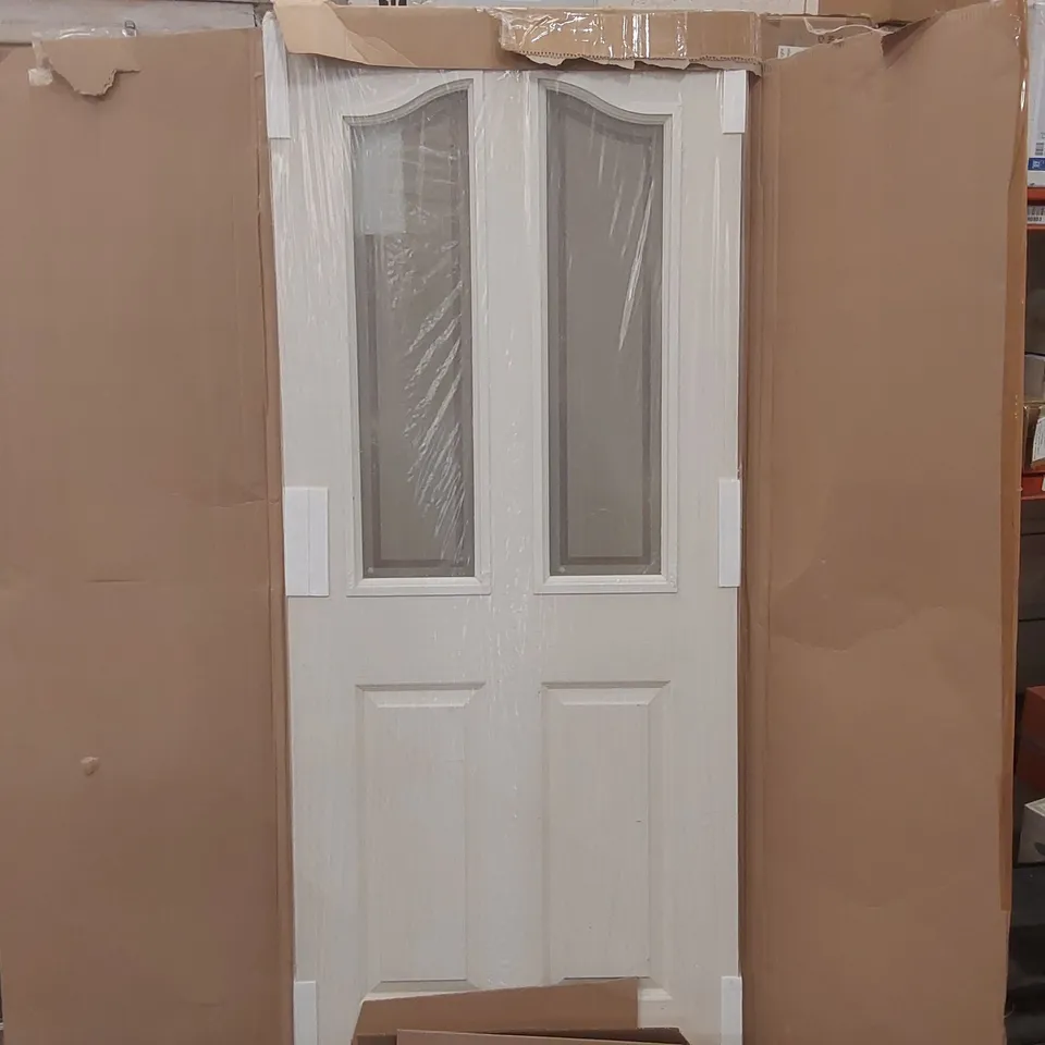 BOXED MAYFAIR 2L GLAZED WHITE INTERNAL DOOR - 78 x 33"