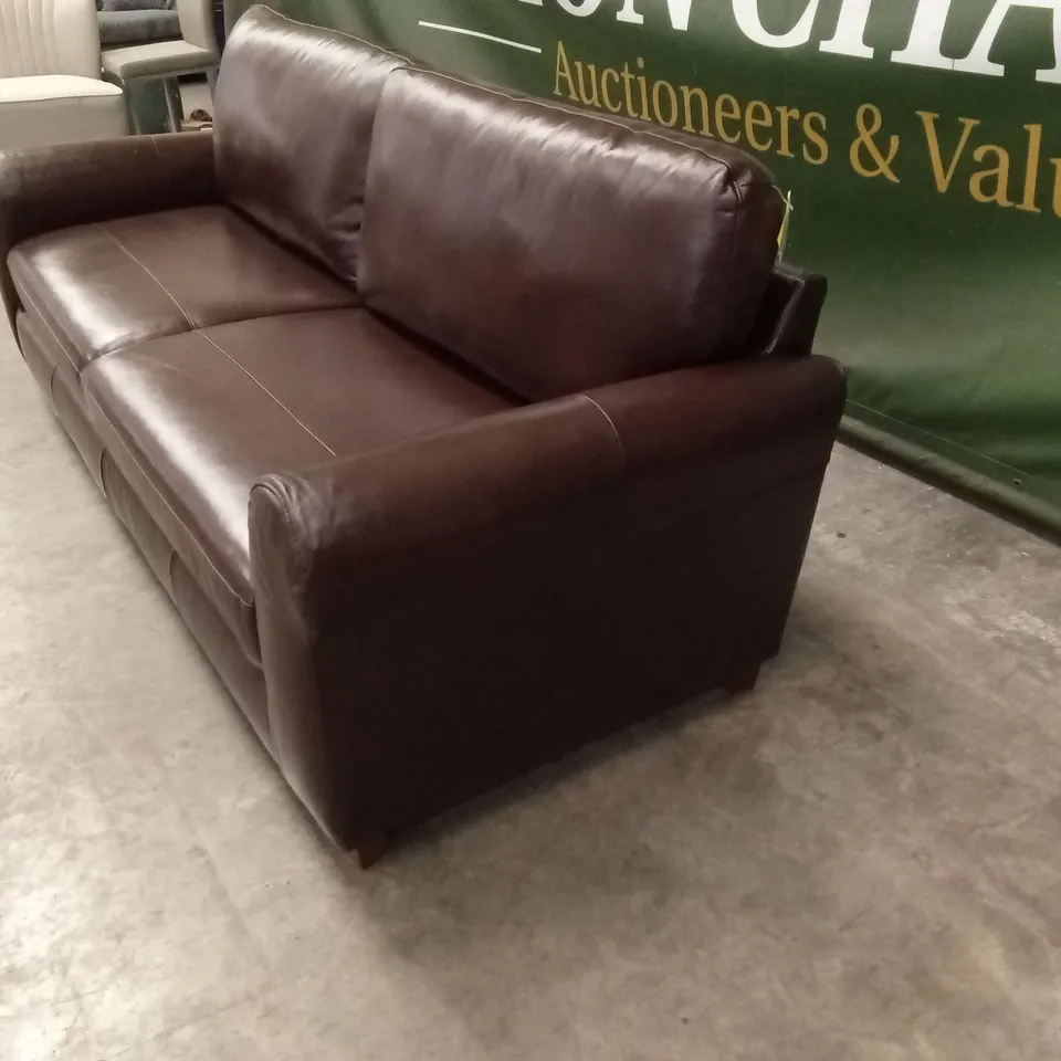 BAILEY 4 SEATER LEATHER SOFA - CHOCOLATE RRP £849