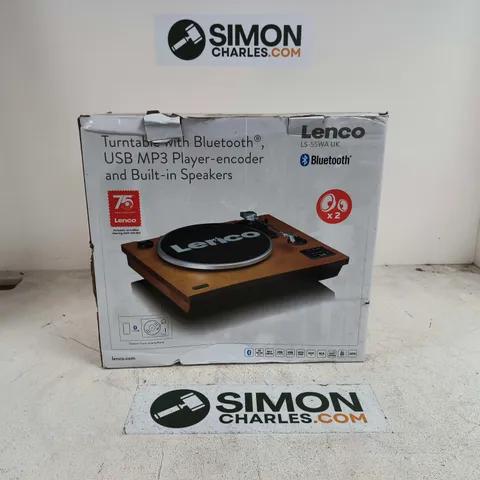 BOXED LENCO TURNTABLE WITH BLUETOOTH AND BUILT IN SPEAKERS - LS-55WA UK