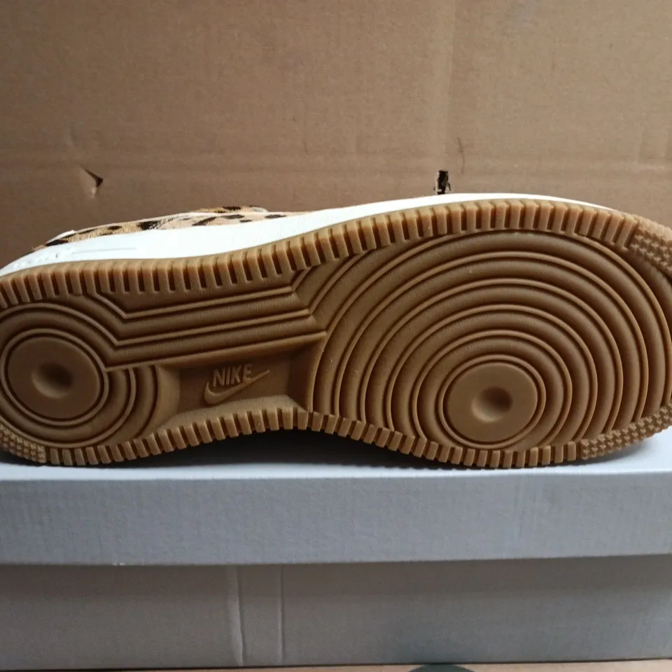 BOXED PAIR OF NIKE AIR FORCE 1 '07 LEOPARD PRINT SNEAKERS – WOMEN’S, UK 8