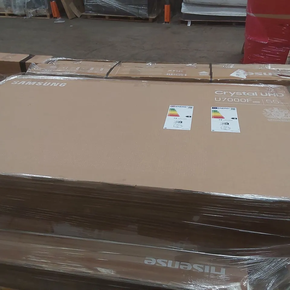 PALLET CONTAINING A LARGE QUANTITY OF ASSORTED DAMAGED TVs