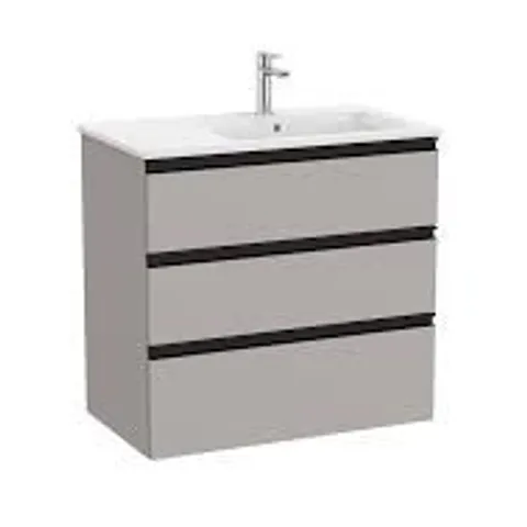 BRAND NEW BOXED ROCA THE GAP STANDARD 800MM VANITY UNIT 3 DRAWER ONLY - MATT ARCTIC GREY