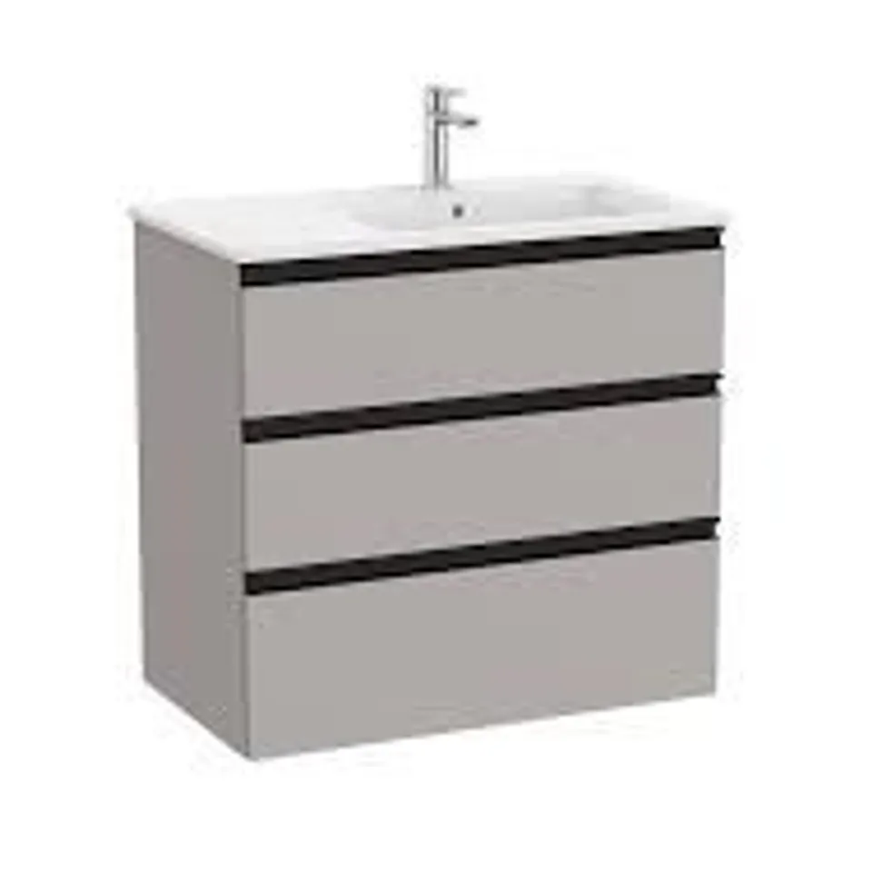 BRAND NEW BOXED ROCA THE GAP STANDARD 800MM VANITY UNIT 3 DRAWER ONLY - MATT ARCTIC GREY