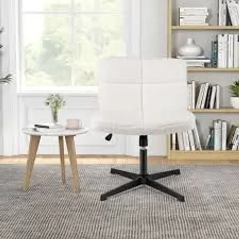 BOXED CRISS CROSS CHAIR NO WHEELS, ARMLESS CROSS LEGGED OFFICE DESK CHAIR