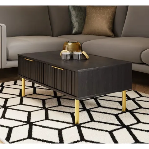BOXED NERVATA LIVING COFFEE TABLE BLACK (1 BOX)