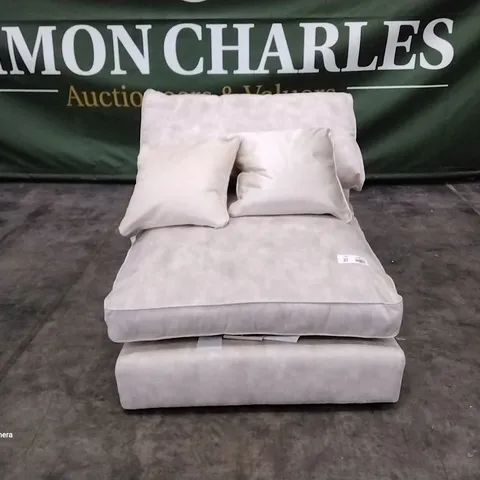 QUALITY DESIGNER WESTBRIDGE ARMLESS UNIT IVORY PLUSH FABRIC
