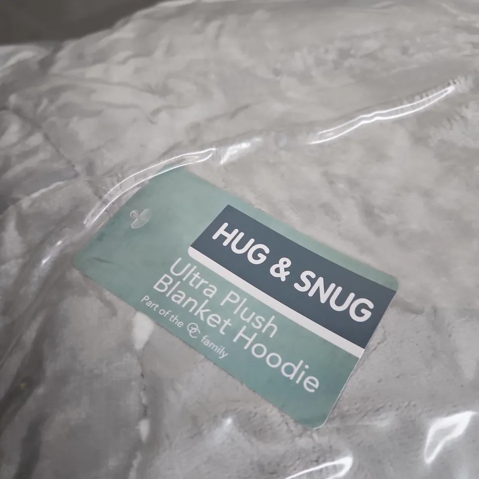 HUG & SNUG ULTRA PLUSH BLANKET HOODIE – GREY