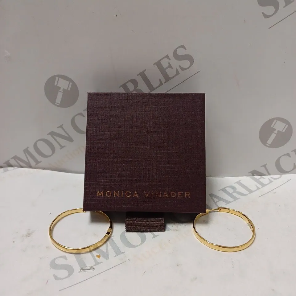 MONICA VINADER GOLD CIRCLE EAR RINGS