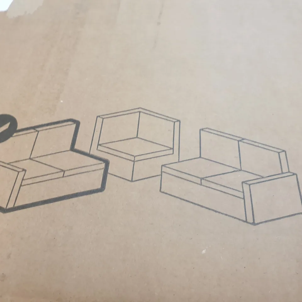 BOXED DESIGNER MADRID BLACK LEATHER CORNER SOFA PARTS (3 BOXES) 