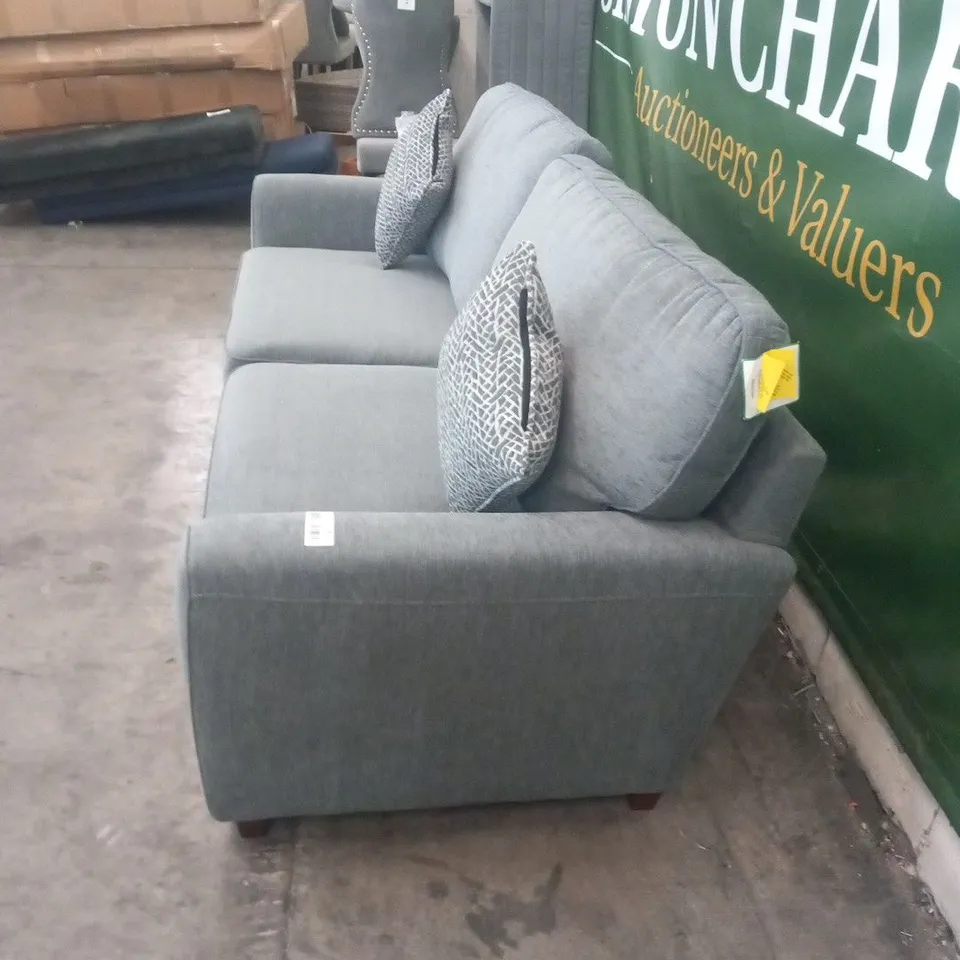 DESIGNER GREY FABRIC THREE SEATER SOFA