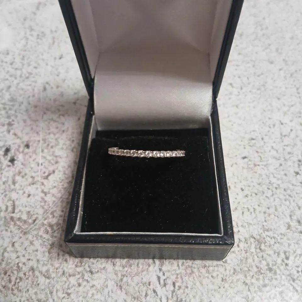 DIAMONIQUE 0.3CT TW PLATINUM PLATED MINI ICON RING STERLING SILVER 