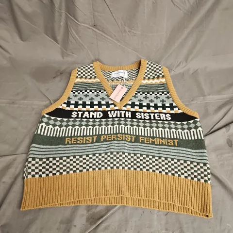 BLACK & BEECH KNITTED VEST IN MULTI SIZE XL