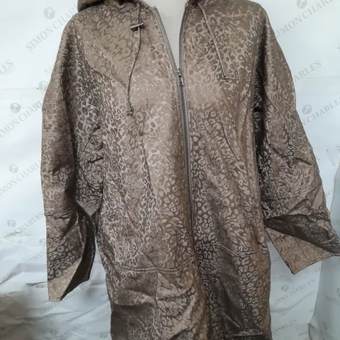 FRUNK USHER FAUX LEATHER ANIMAL PRINT JACKET IN DARK STONE SIZE L/XL