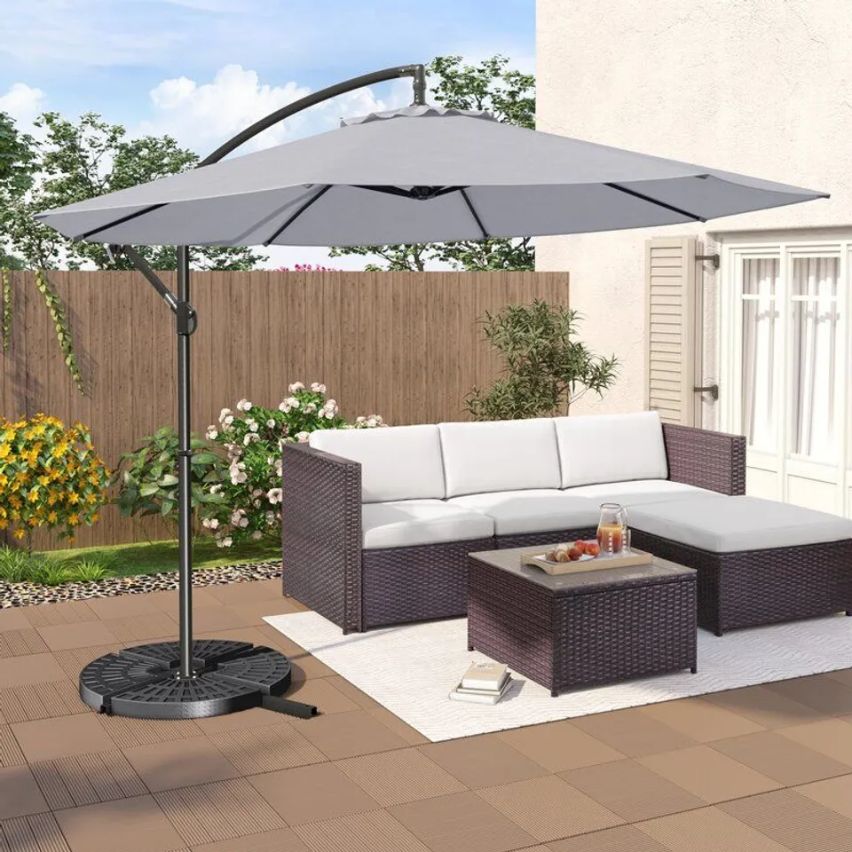 3M OUTDOOR GARDEN PATIO CANTILEVER PARASOL 