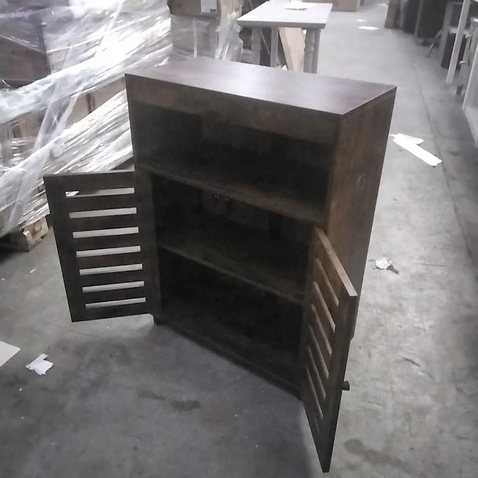 YOUNTVILLE BATHROOM CABINET WITH LOUVERED DOORS - DARK OAK