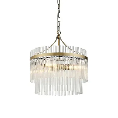 BOXED LUMINOSA MARIETTA 3 LIGHT MULTI ARM LAMP CEILING PENDANT ANTIQUE BRASS