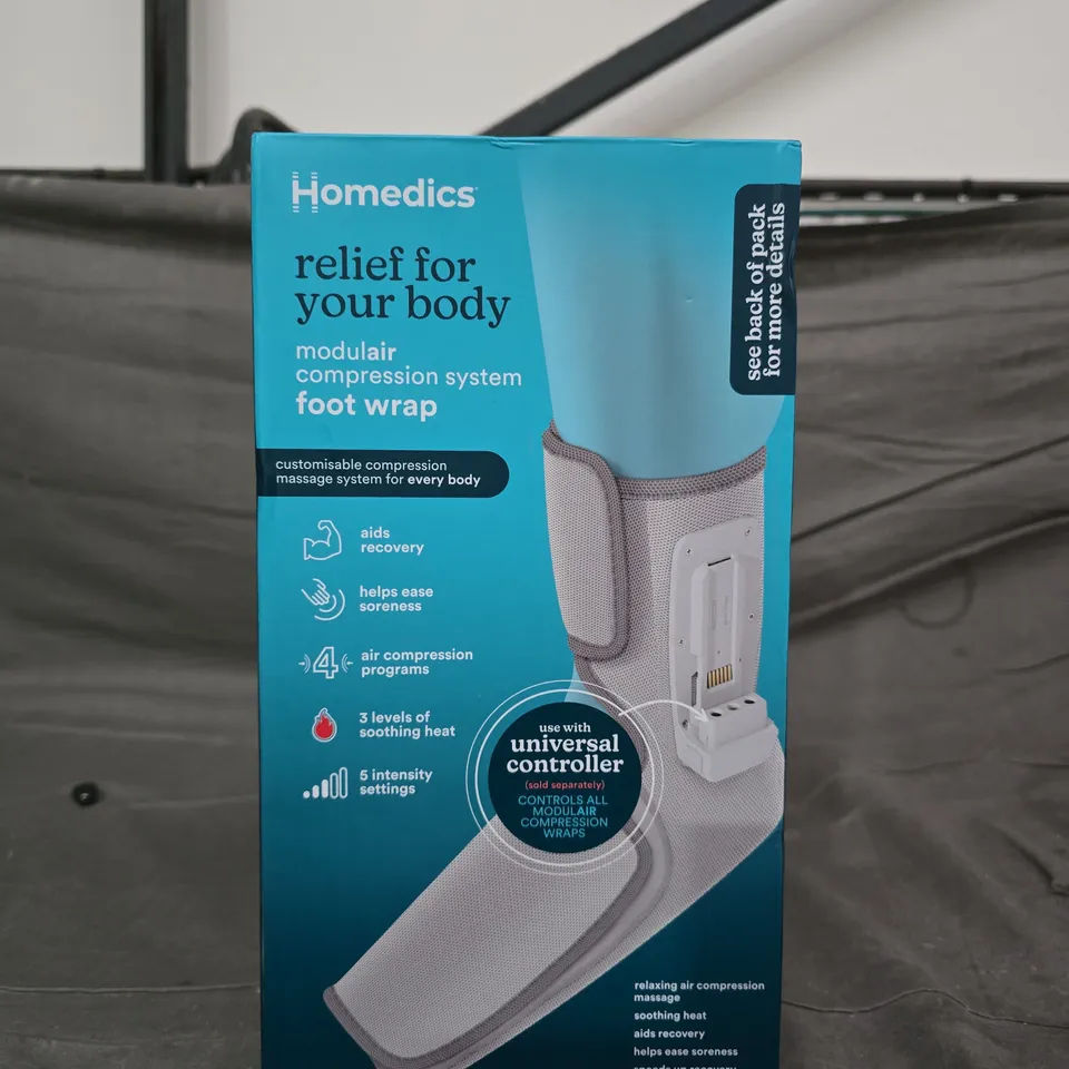 BOXED HOMEDICS RELIEF FOR YOUR BODY FOOT WRAP – MODULAR COMPRESSION SYSTEM 