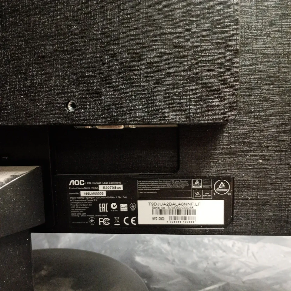 AOC LCD MONITOR – LED BACKLIGHT, MODEL E2070SWN