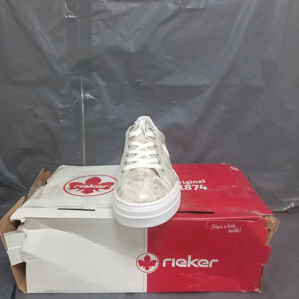 RIEKER PLATFORM GOLD TRAINERS SIZE 5