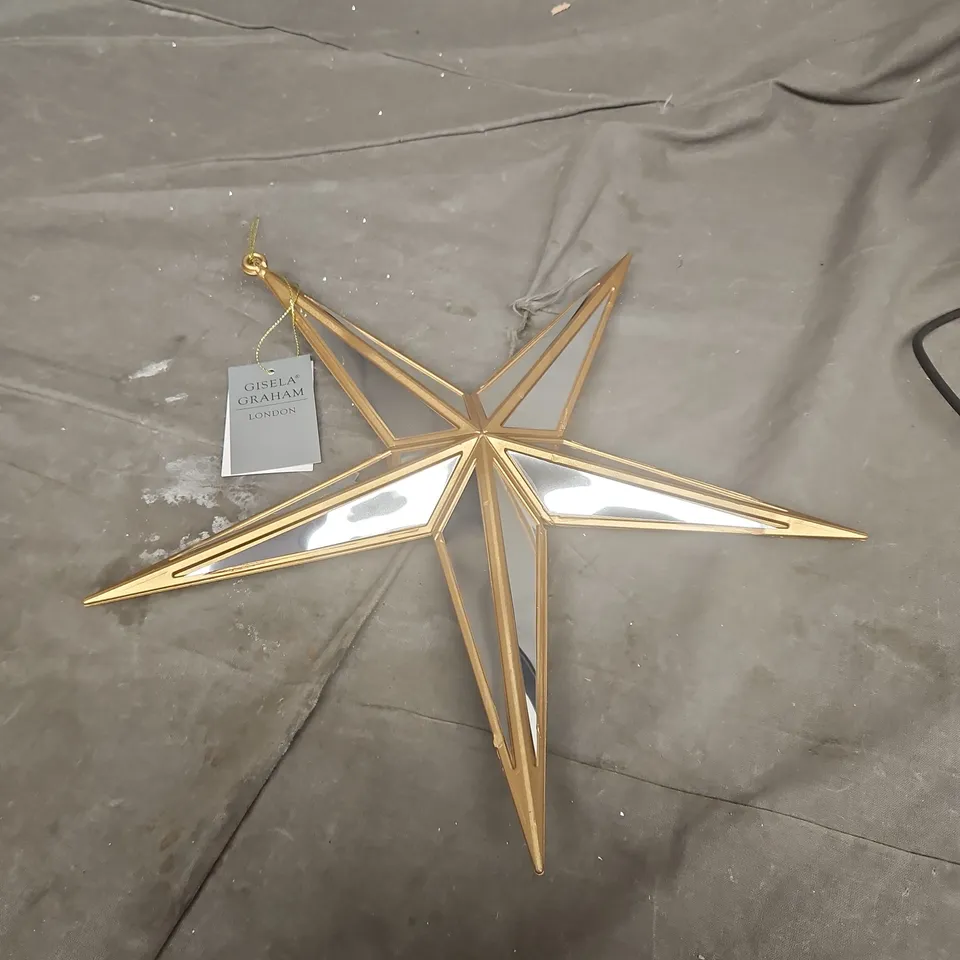 8 X GISELA GRAHAM GOLD MIRROR STAR ORNAMENTS