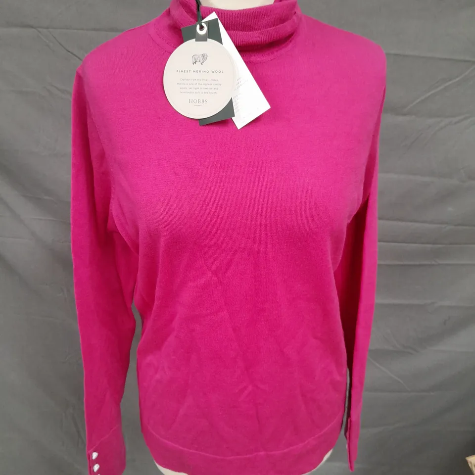 HOBBS MERINO WOOL ROLL NECK JUMPER - MED