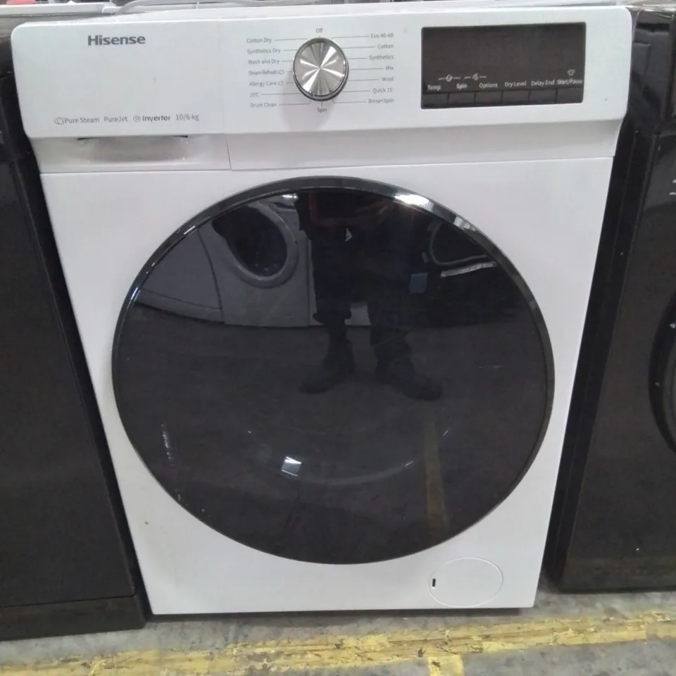 HISENSE FREESTANDING 10KG WASHER DRYER IN WHITE - -COLLECTION ONLY-