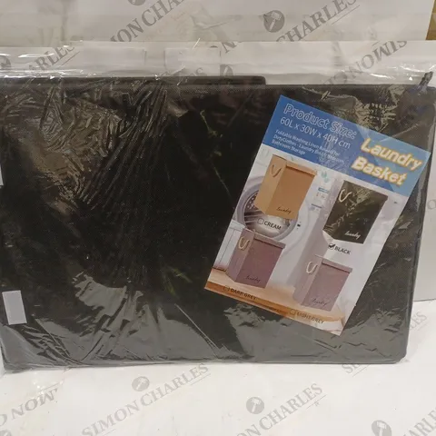 SEALED FOLDABLE WASHING LINEN BASKET IN BLACK