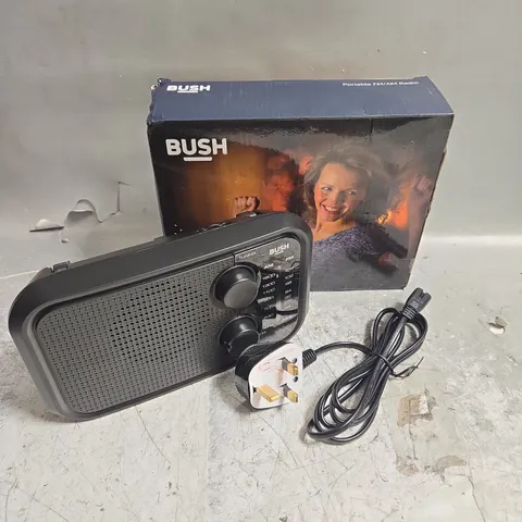 BOXED BUSH PORTABLE FM/AM RADIO IN BLACK 