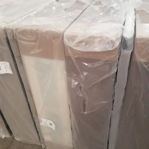 BAGGED 4FT6 DOUBLE LINEN DIVAN BASE WITH HEADBOARD - 0 DRAWER - NATURAL (3 PARTS)