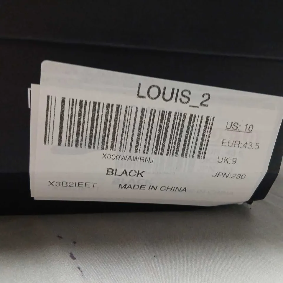 BRUNO MARC BLACK LEATHER DRESS SHOES – MEN'S UK 9 (US 10)