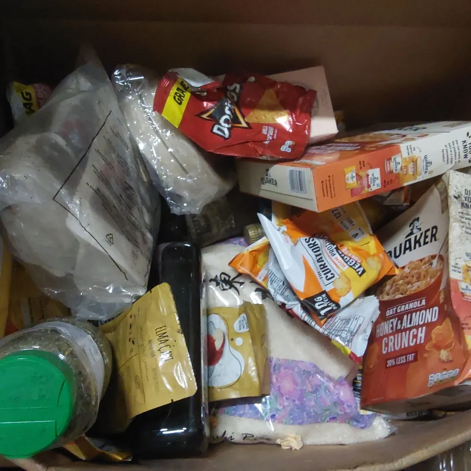 PALLET CONTAINING A LARGE ASSORTMENT OF FOOD ITEMS, LOCK BOX ECT