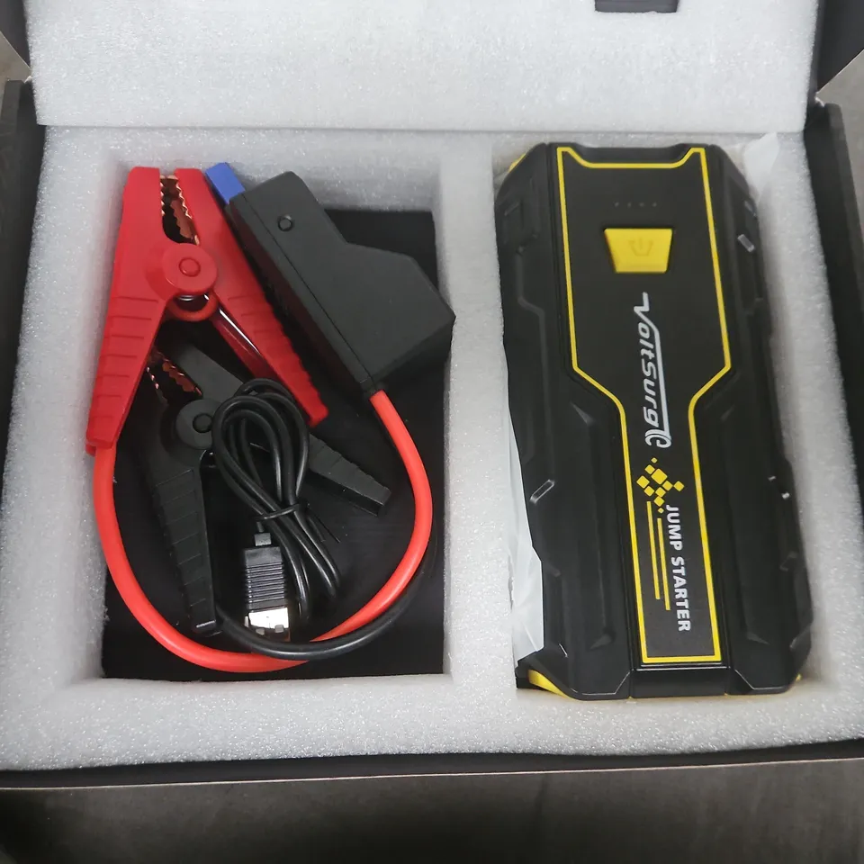 Portable car jump starter kit with clamps – boxed 