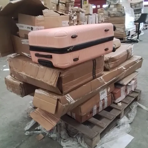 PALLET CONTAINING NEO PRODUCTS SUCH AS;LED PARASOL,NEO CARTS,AIR CONDITIONING UNIT,SUITCASE,SUN LOUNGERS 