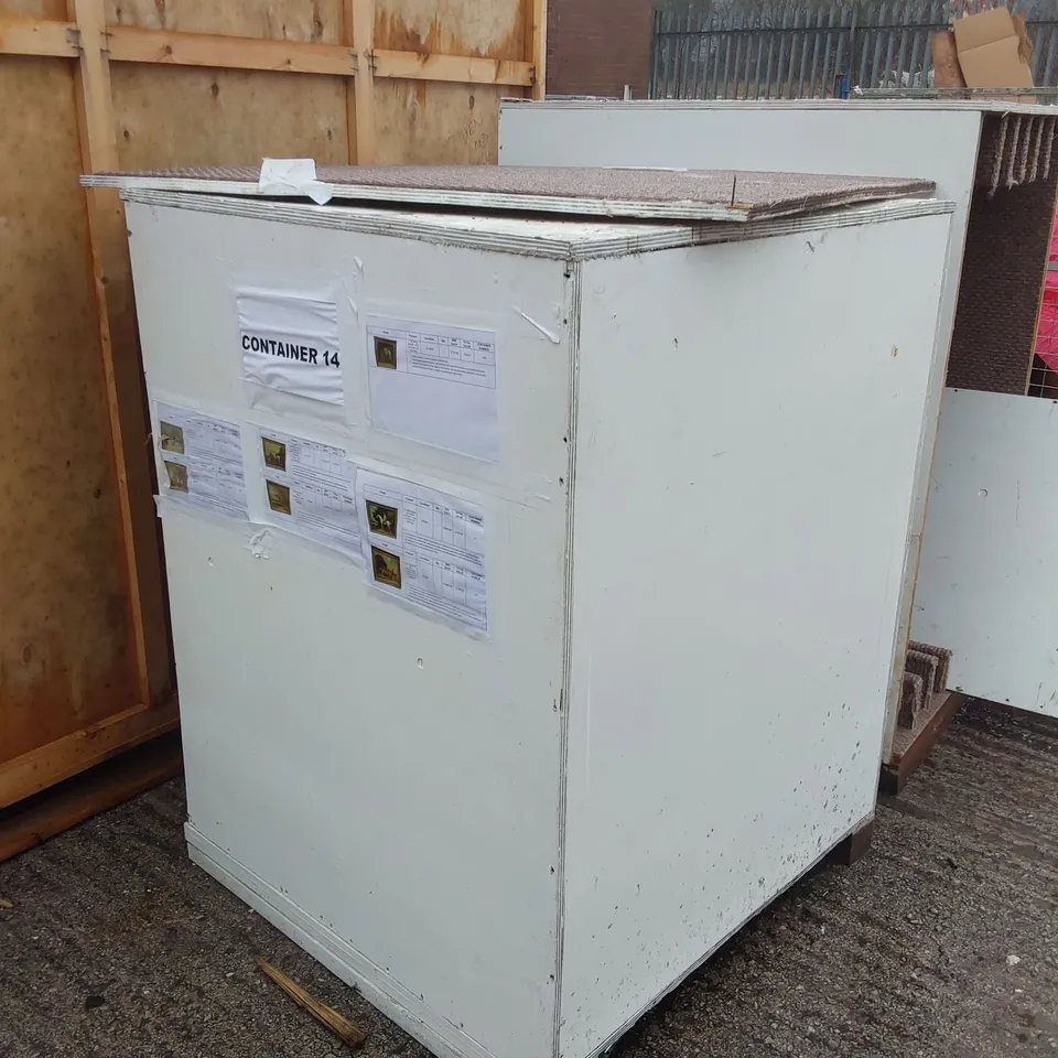 EMPTY WOODEN SHIPPING CRATE - APPROXIMATELY 1.05 x 1.05 x 1.4