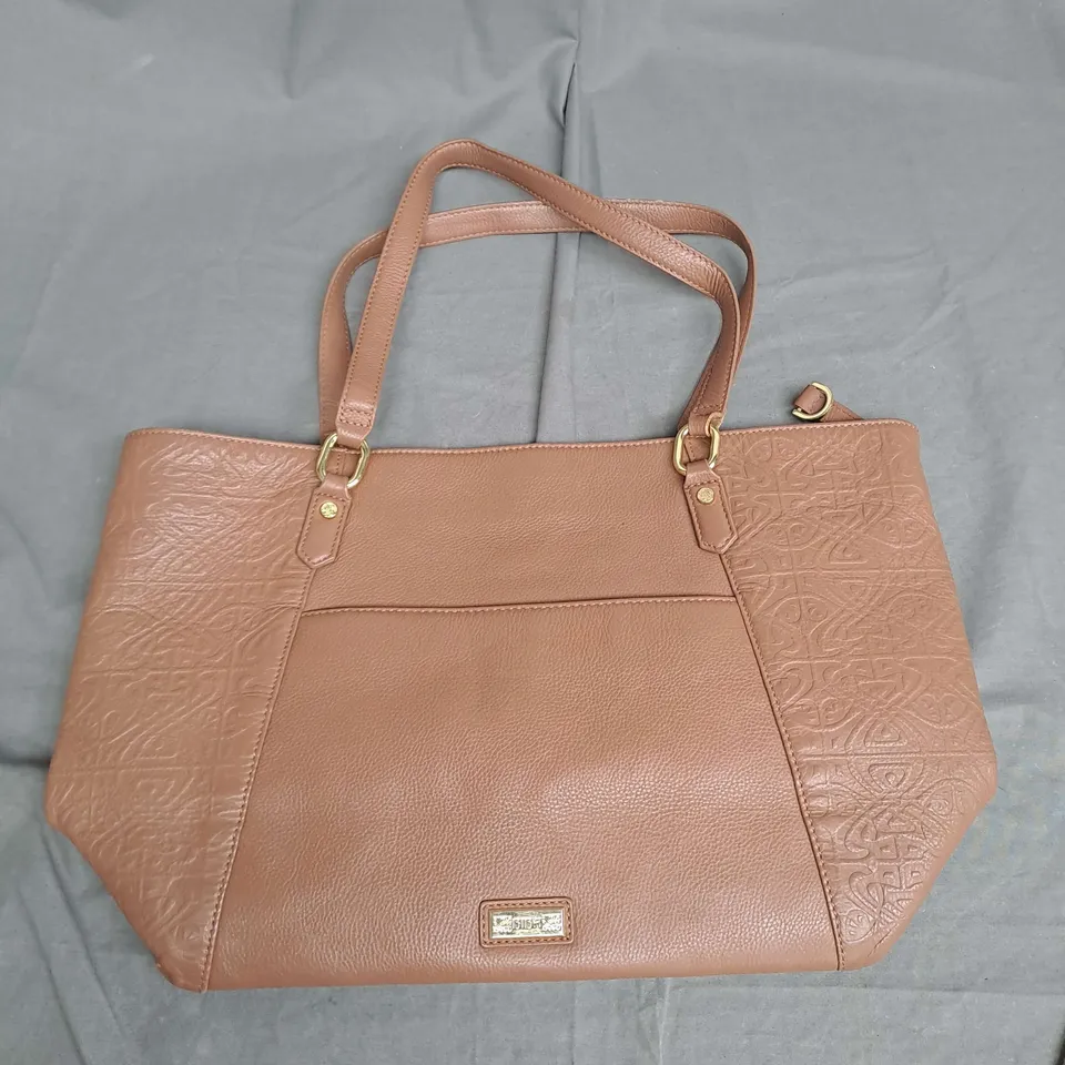 BIBA LEATHER TOTE BAG IN TAN BROWN ONE SIZE