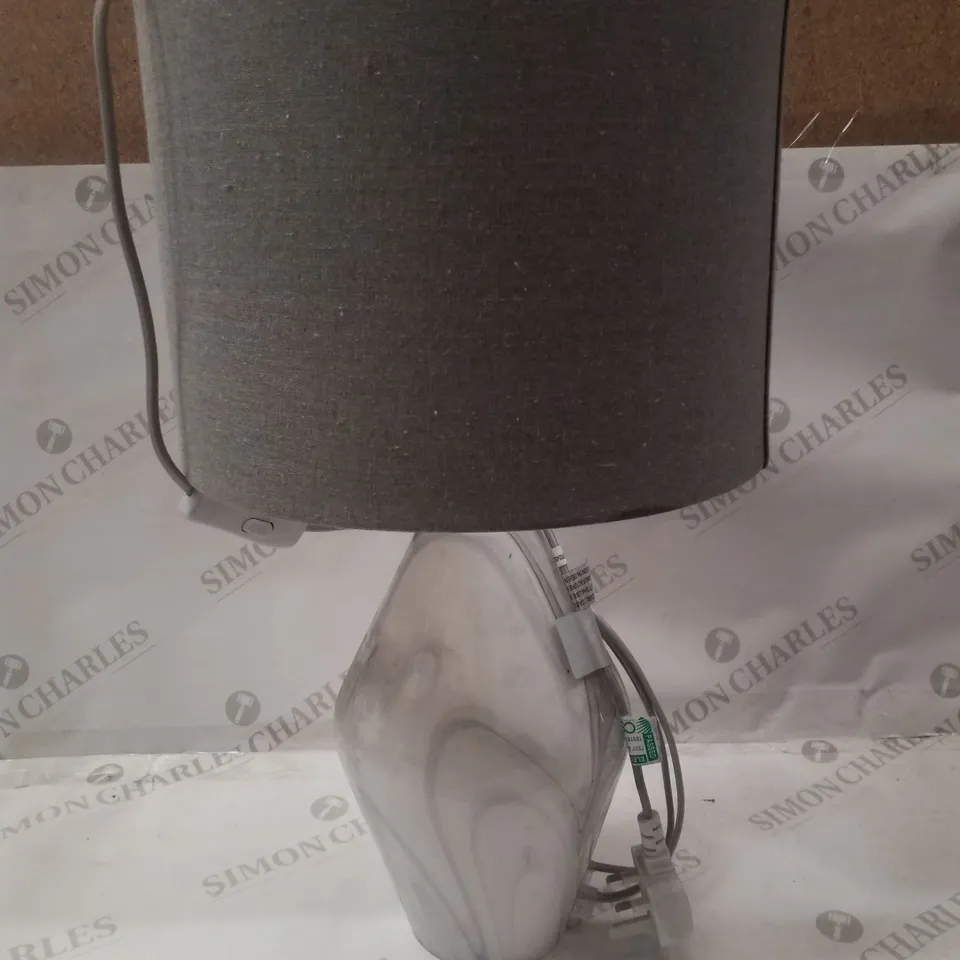 MARBLE EFFECTED GLASS LAMP 